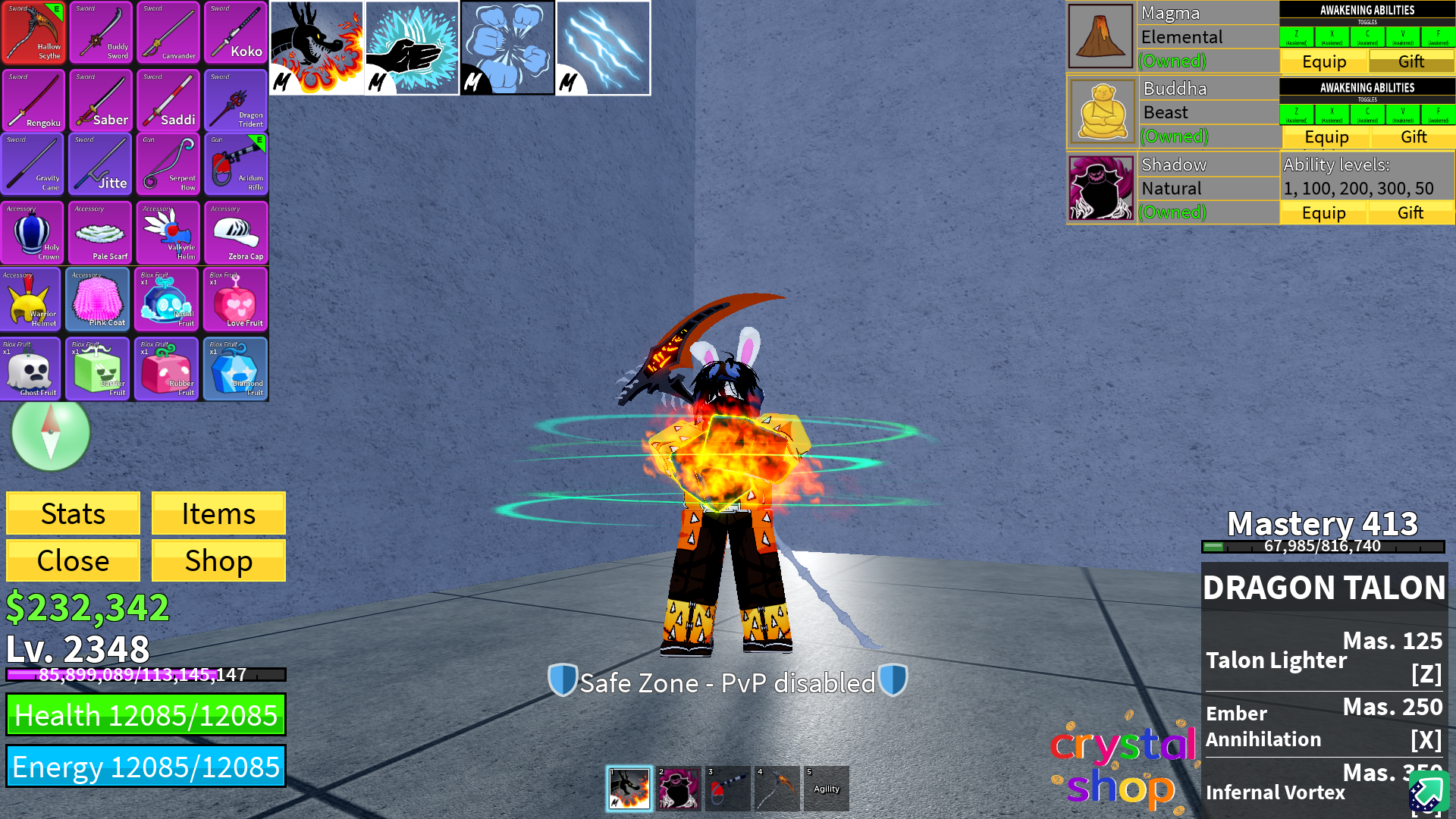 [Blox Fruits] Level 2348 | ผลเงา+พระ+แม็กม่าถาวร! | 4 หมัดต่อสู้ | หมวกวา+เคียว | ไอดีสะอาดเหมาะไปปั้นต่อ